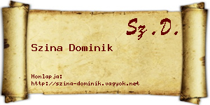 Szina Dominik névjegykártya