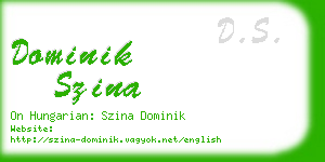 dominik szina business card